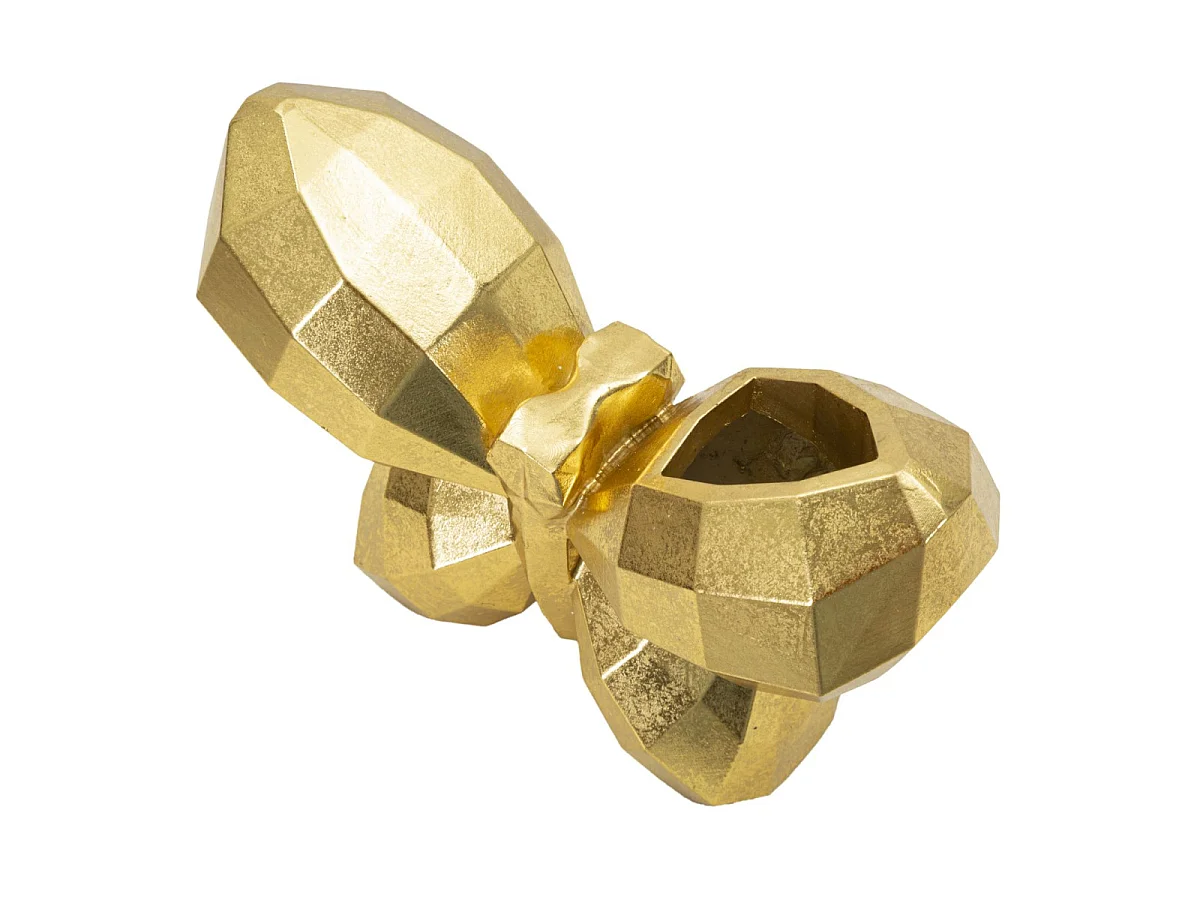 Vase aus Kunstharz goldfarben in Schmetterlingsform 22,5x8x15 cm