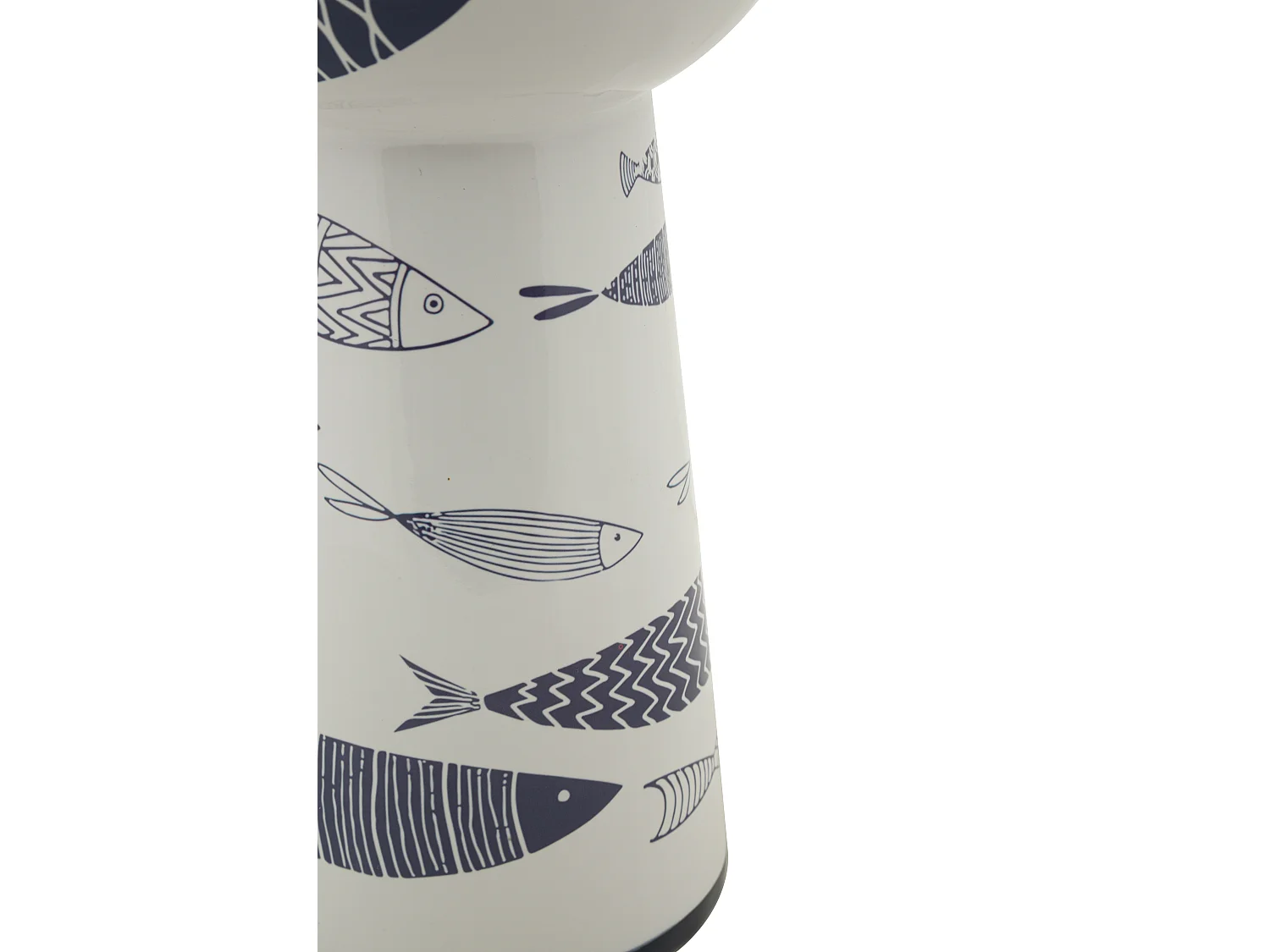 Vaso in ceramica bianco con pesci Ø cm 14x38,5