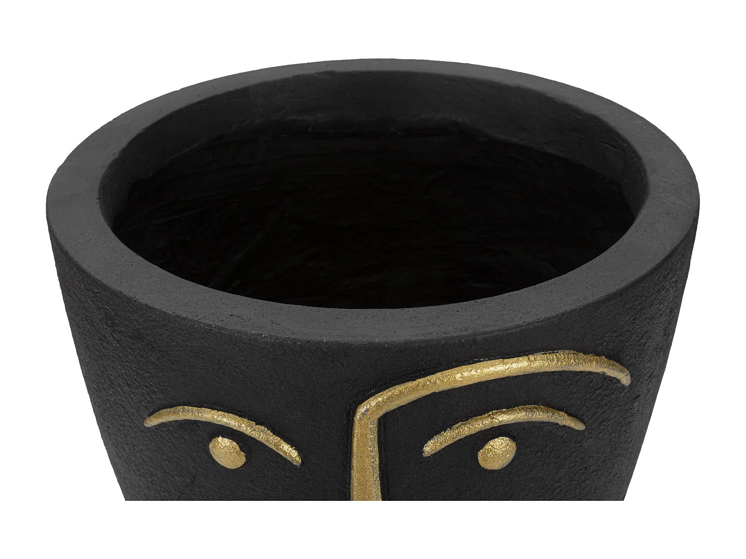 Vase Design Visage "Tribal" 25cm Noir & Or