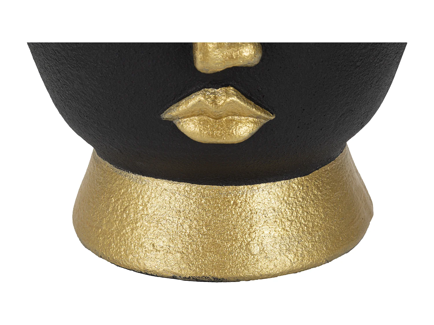 Vase Design Visage "Tribal" 25cm Noir & Or