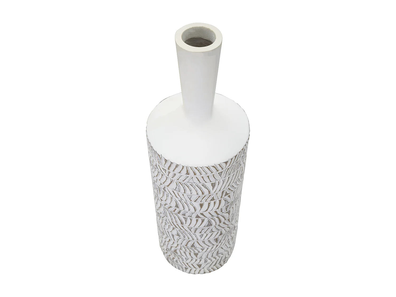 Vase Bouteille Abstrait "Nairobi" 49cm Blanc