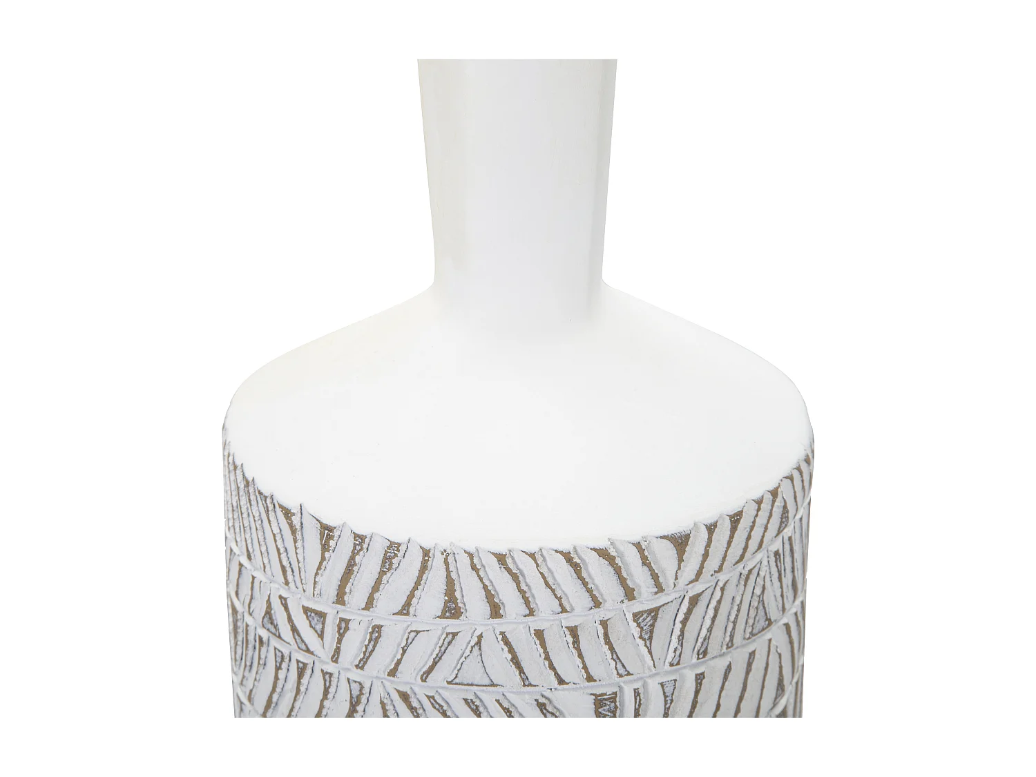 Vase Bouteille Abstrait "Nairobi" 49cm Blanc