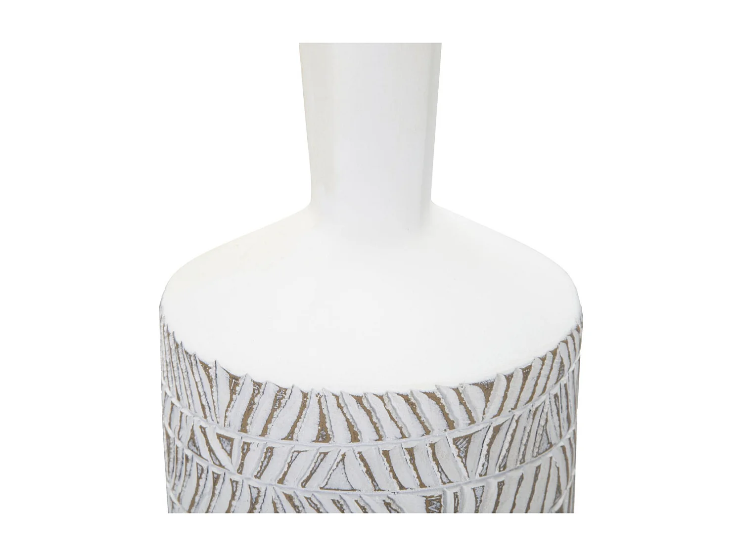 Witte harsvaas met gebeeldhouwde decoraties Ø 15x49,5 cm