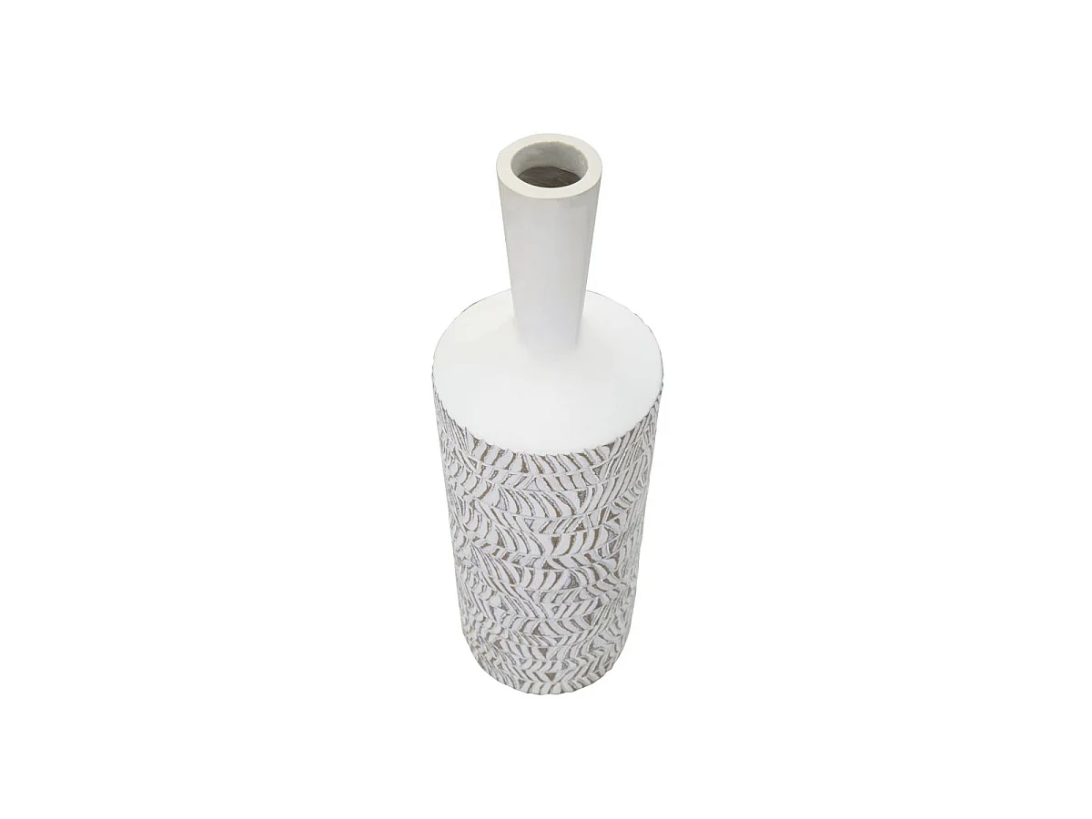Vase Bouteille Abstrait "Nairobi" 49cm Blanc
