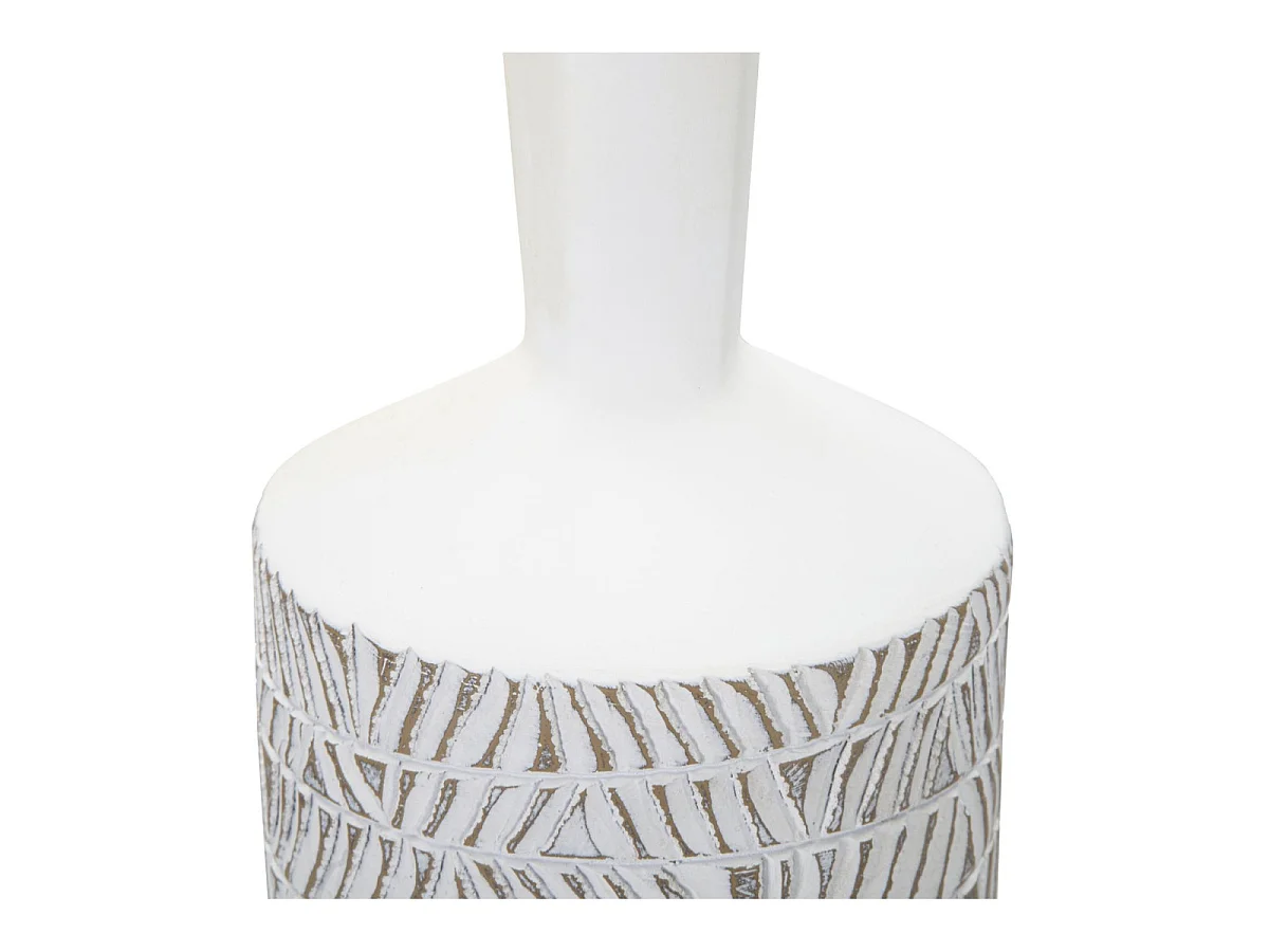 Vase Bouteille Abstrait "Nairobi" 49cm Blanc