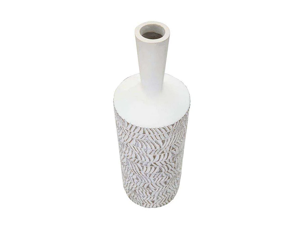 Vase Bouteille Abstrait "Nairobi" 49cm Blanc