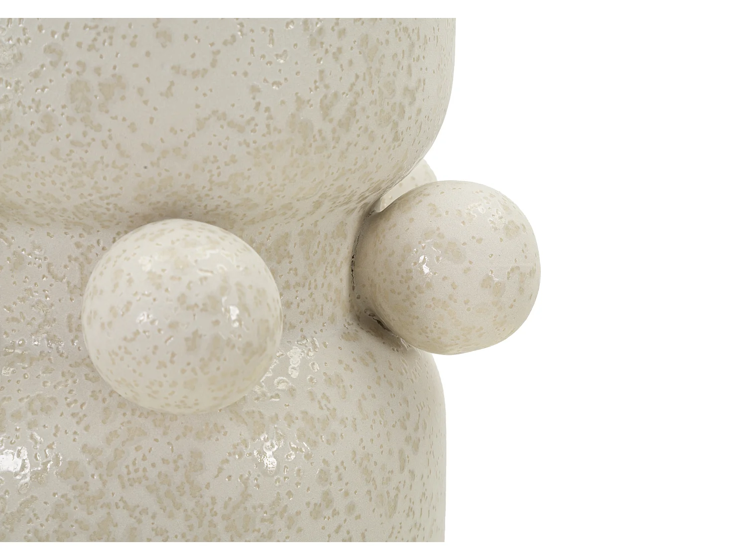 Vase Cylindrique en Céramique "Bubbles" 28cm Crème