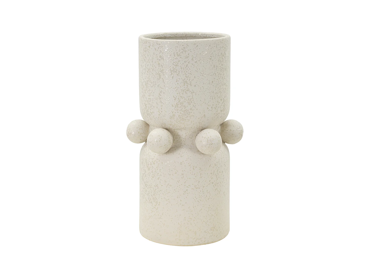 Vase Céramique Bubbles Ø16x28 cm – Design Moderne avec Détails Sculptés en Sphères