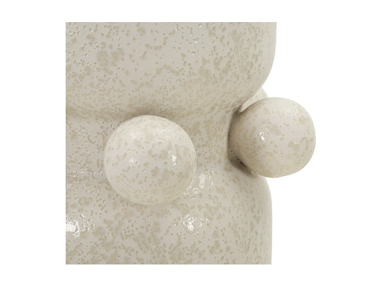 Vase Cylindrique en Céramique "Bubbles" 28cm Crème