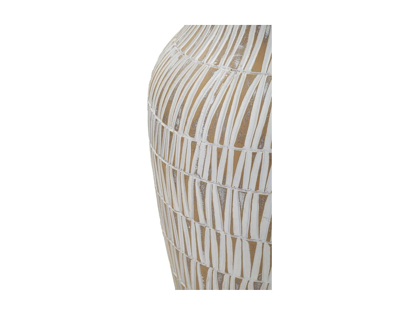 Vase Déco en Résine "Stiky" 44cm Or & Blanc