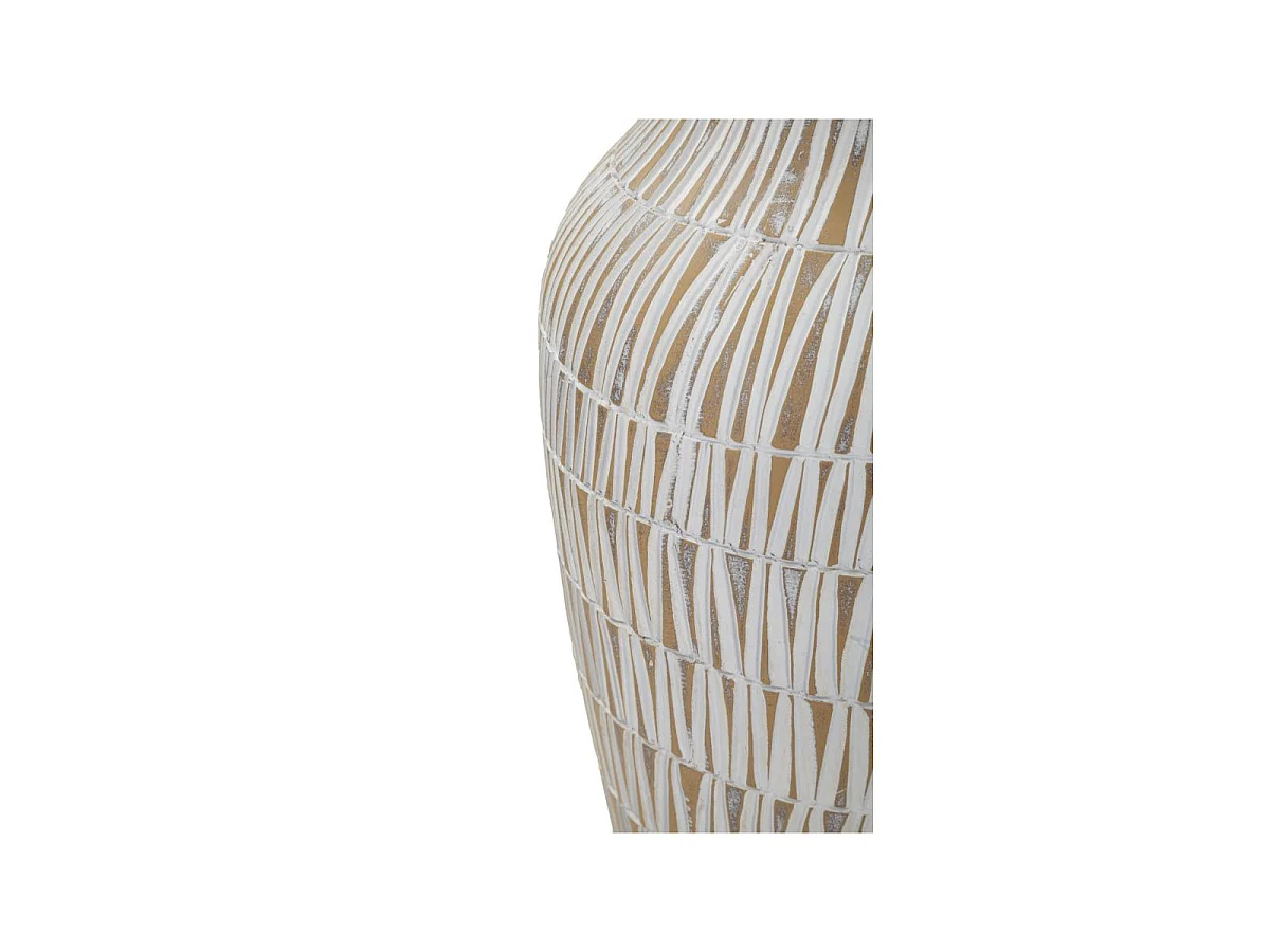 Vase Déco en Résine "Stiky" 44cm Or & Blanc
