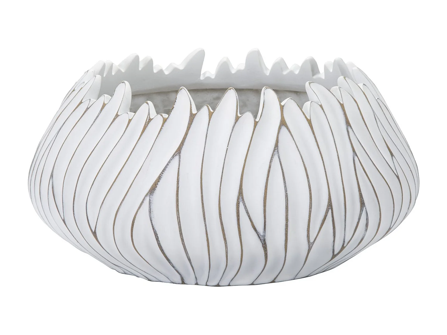 Cache-Pot Design en Relief "Honduras" 40cm Blanc