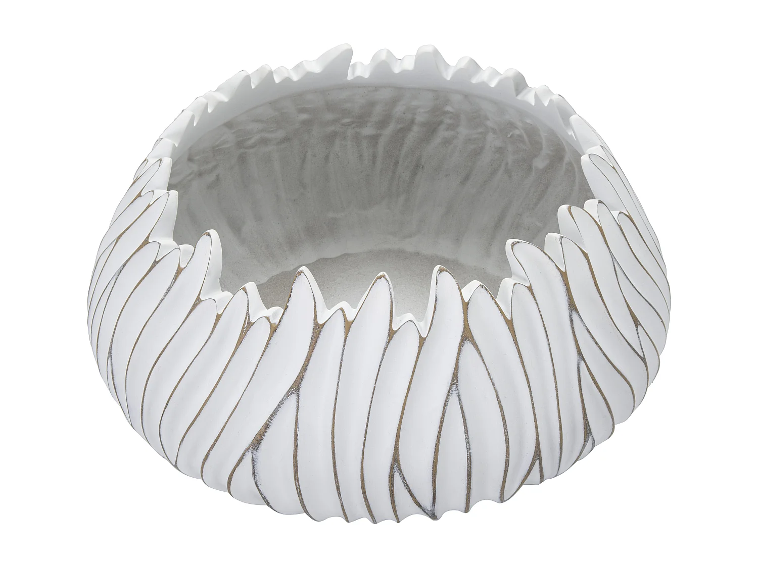 Cache-Pot Design en Relief "Honduras" 40cm Blanc