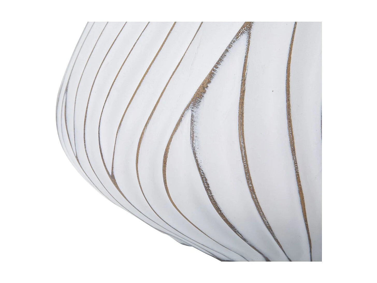 Witte harscachepot met reliëfdecoraties Ø 40x20 cm