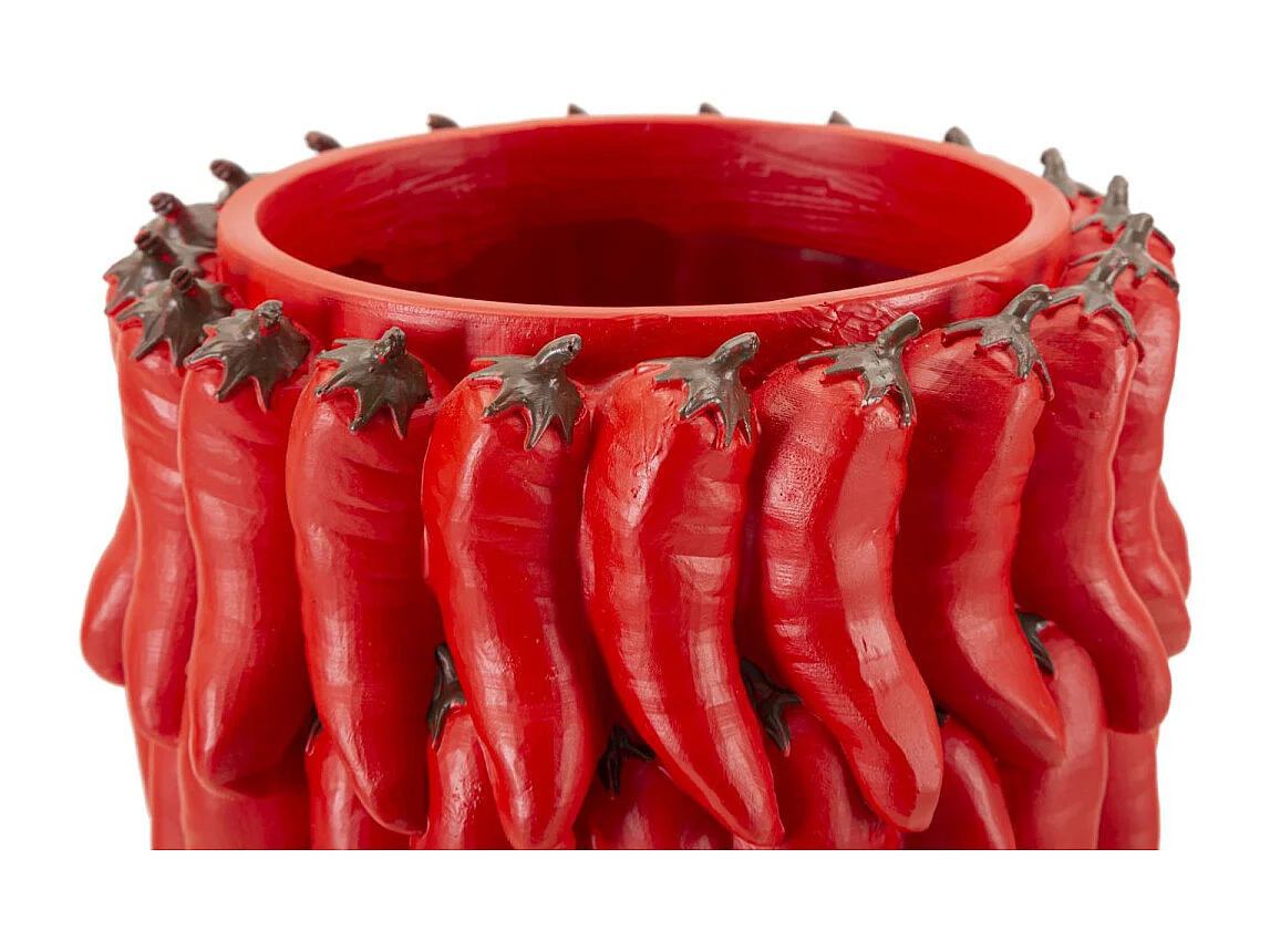 Vase Déco Piments "Chili" 34cm Rouge
