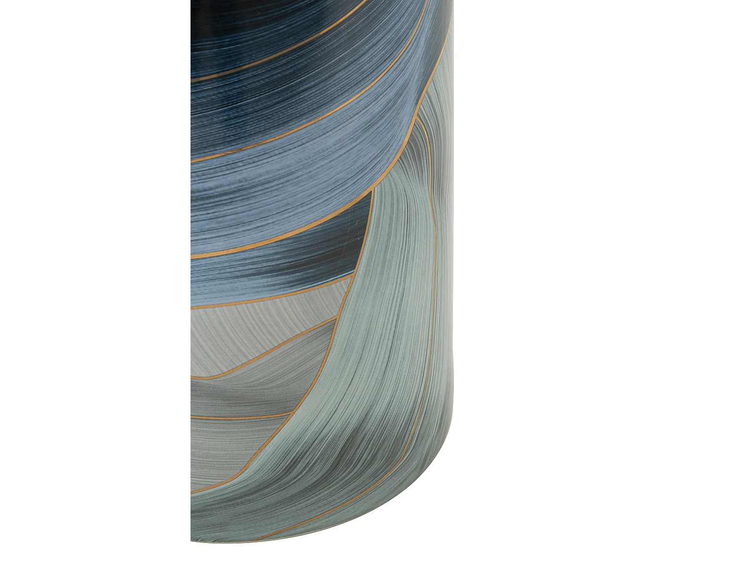 Vaso in ceramica blu con coperchio Ø cm 15x24