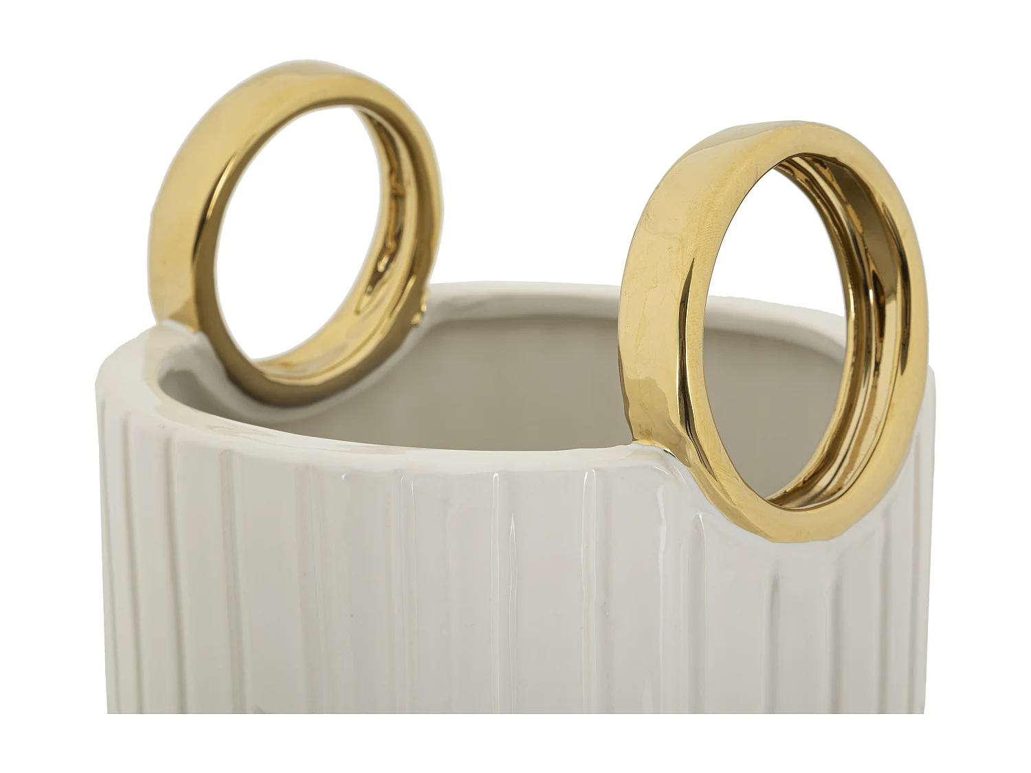 Vaso in ceramica bianco con linee Ø cm 18x45