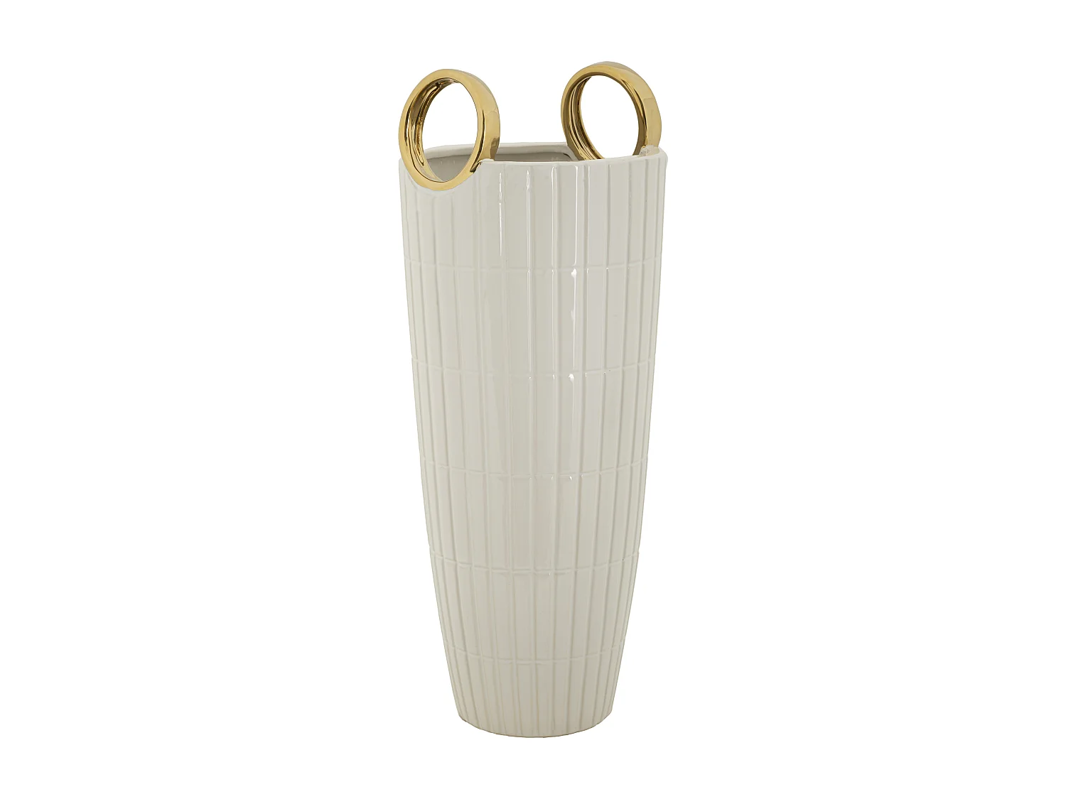Vase Design en Céramique "Shopping" 45cm Blanc