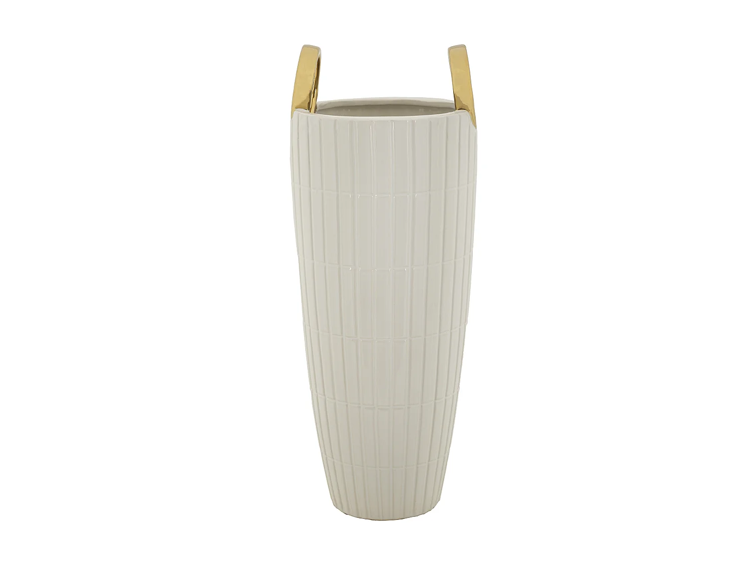 Vase Design en Céramique "Shopping" 45cm Blanc