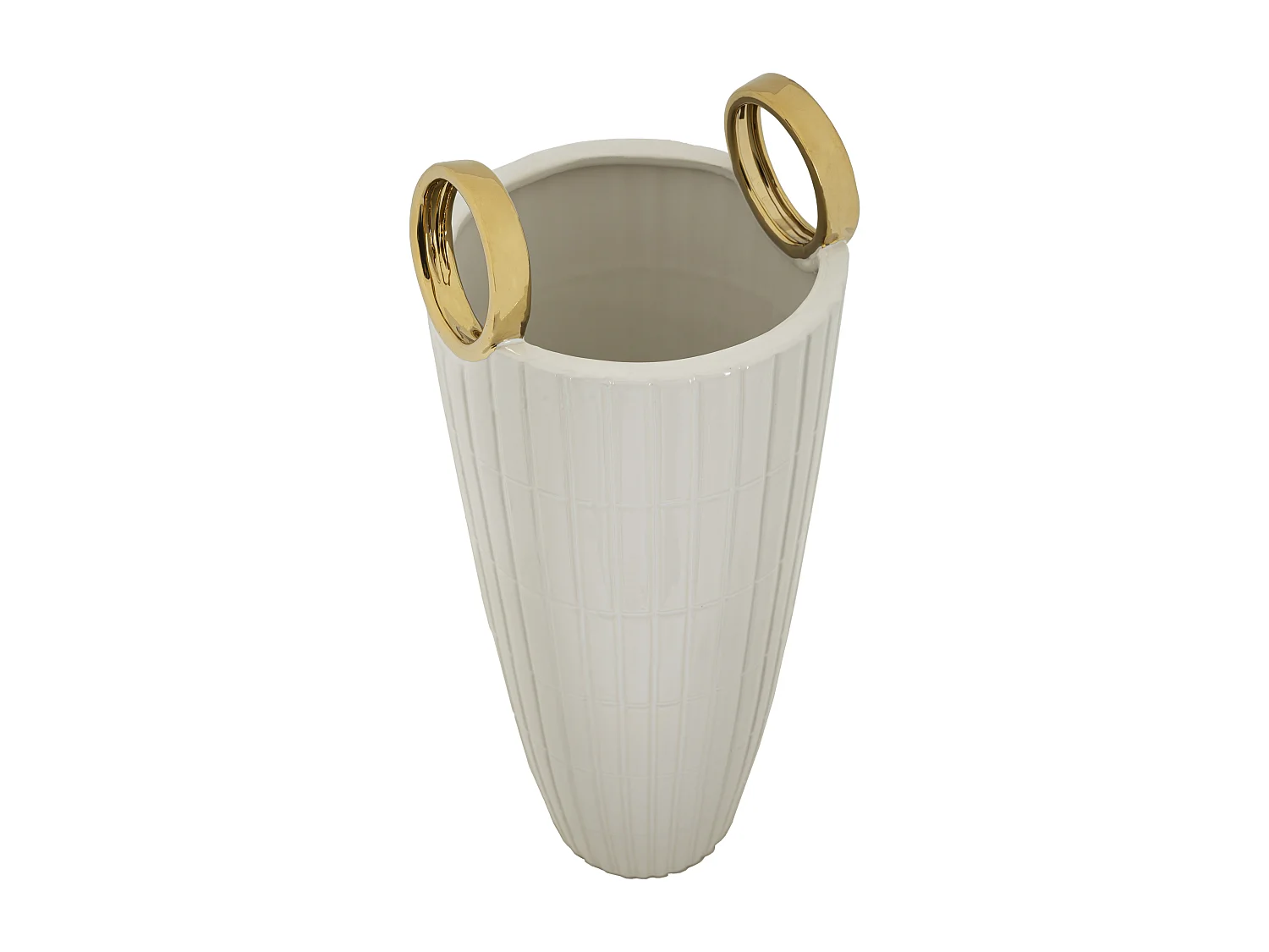 Vase Design en Céramique "Shopping" 45cm Blanc
