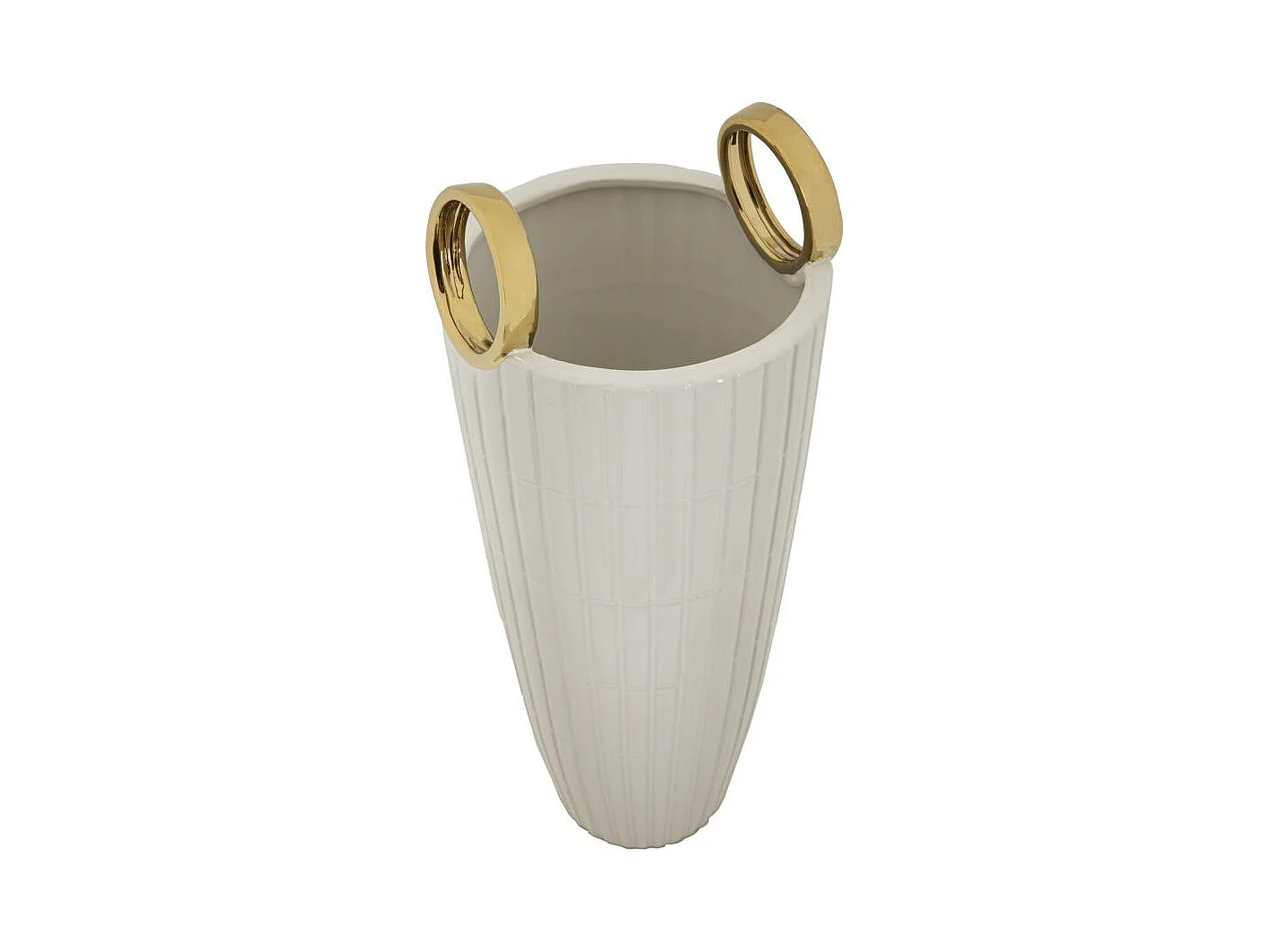 Vase Design en Céramique "Shopping" 45cm Blanc