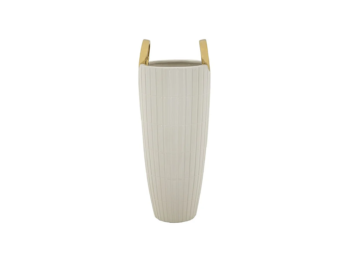 Vase Design en Céramique "Shopping" 45cm Blanc