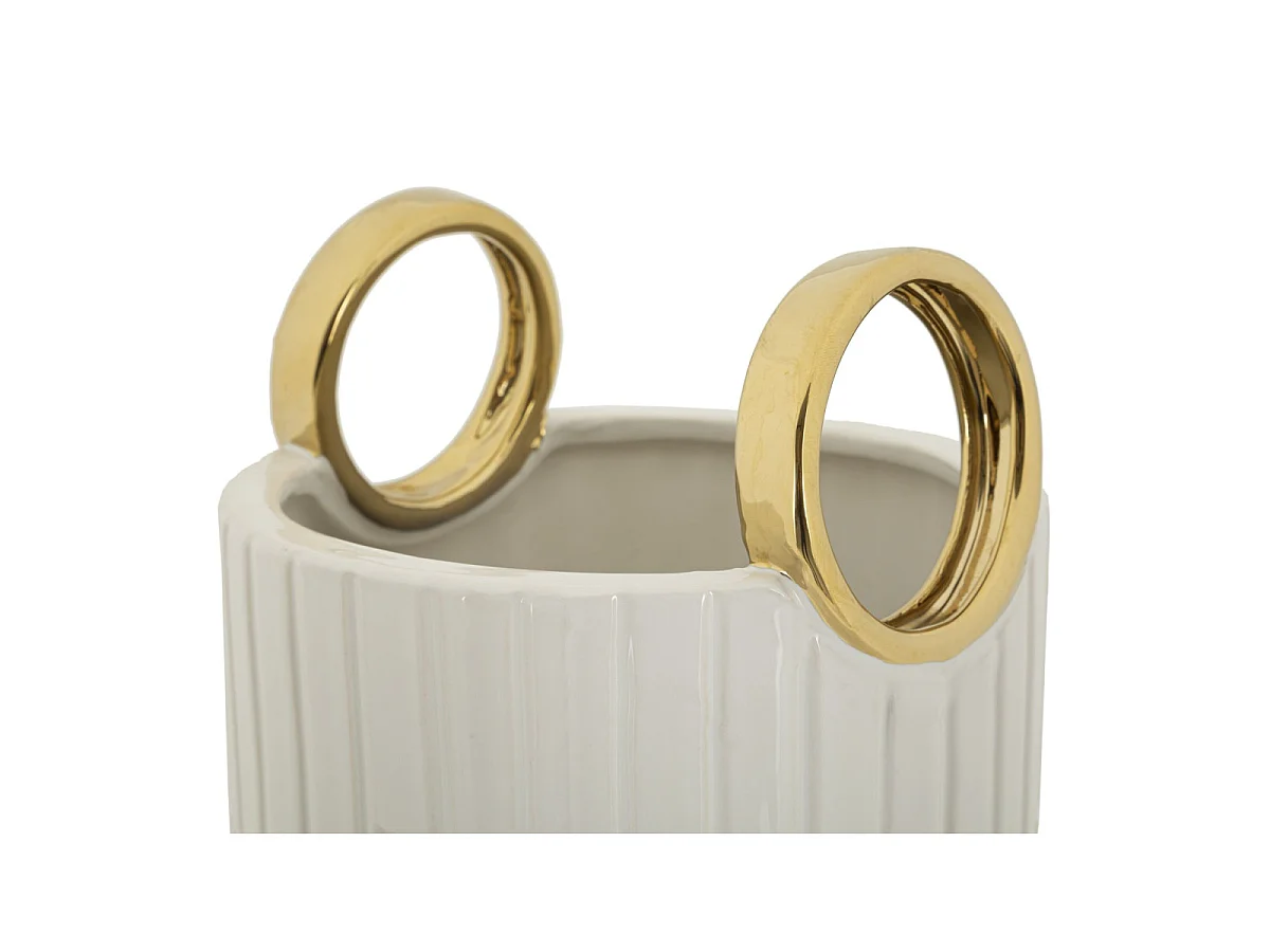 Vase Design en Céramique "Shopping" 45cm Blanc