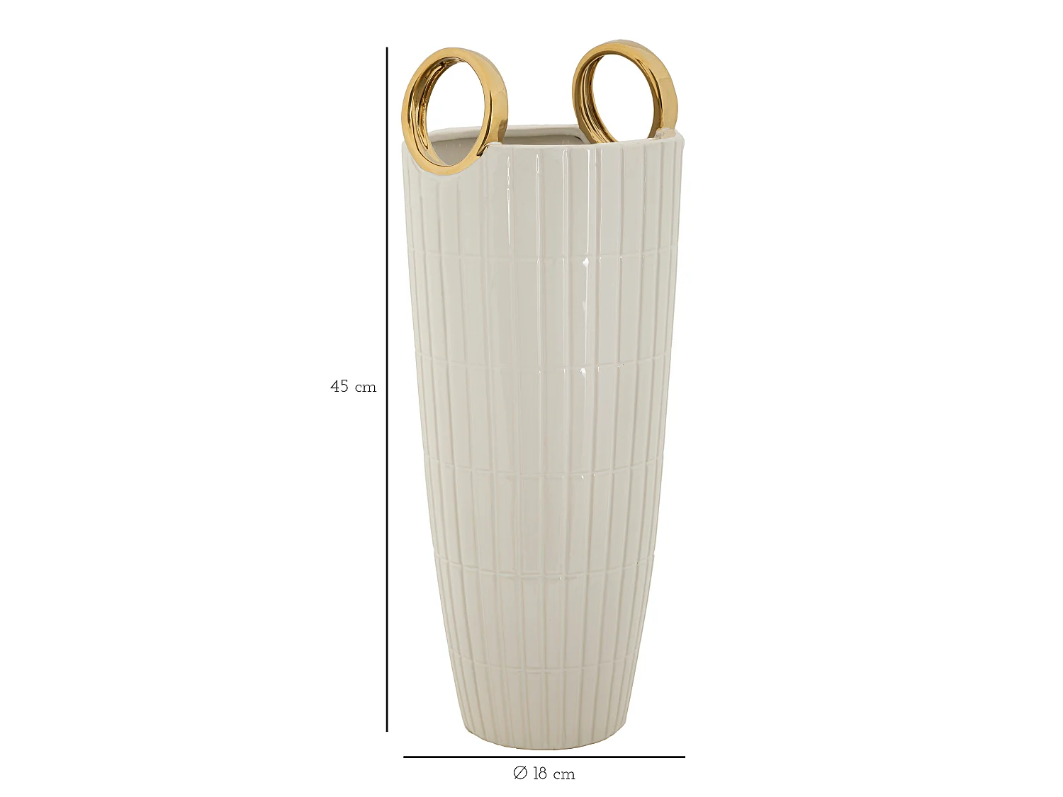 Vase Design en Céramique "Shopping" 45cm Blanc