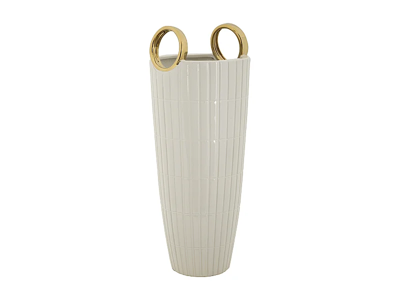 Vase Design en Céramique "Shopping" 45cm Blanc