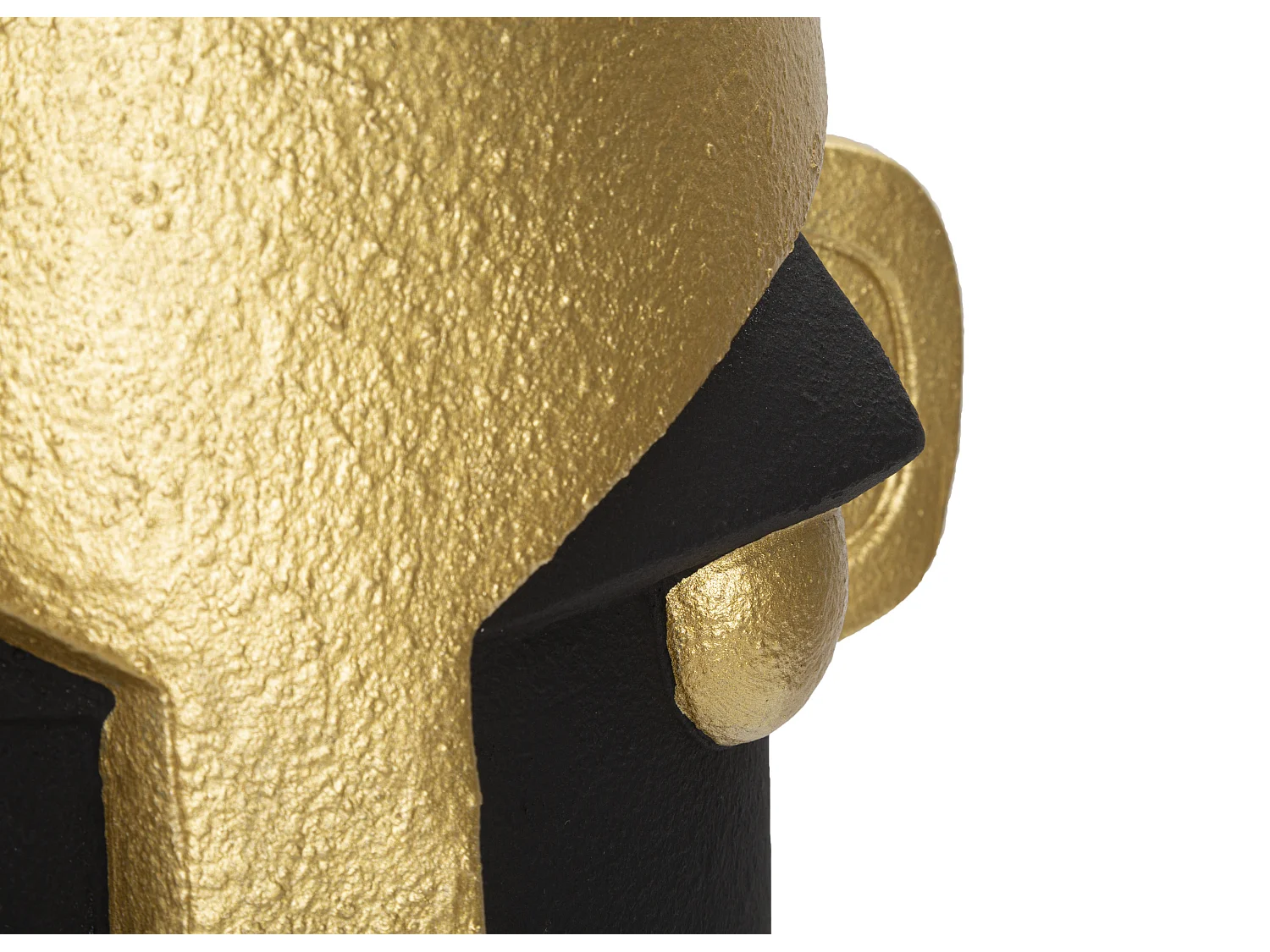 Vase Design Visage "Tribal" 40cm Noir & Or