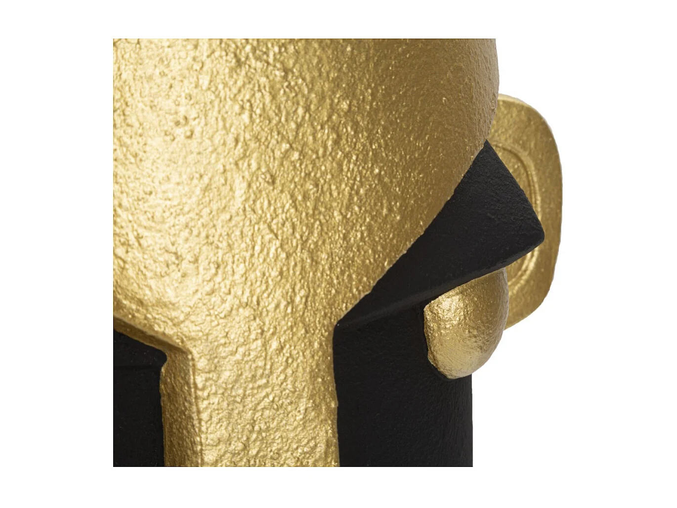 Vase Design Visage "Tribal" 40cm Noir & Or