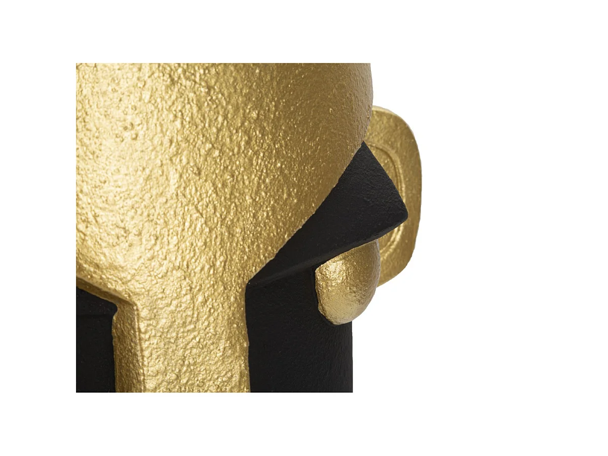 Vase Design Visage "Tribal" 40cm Noir & Or