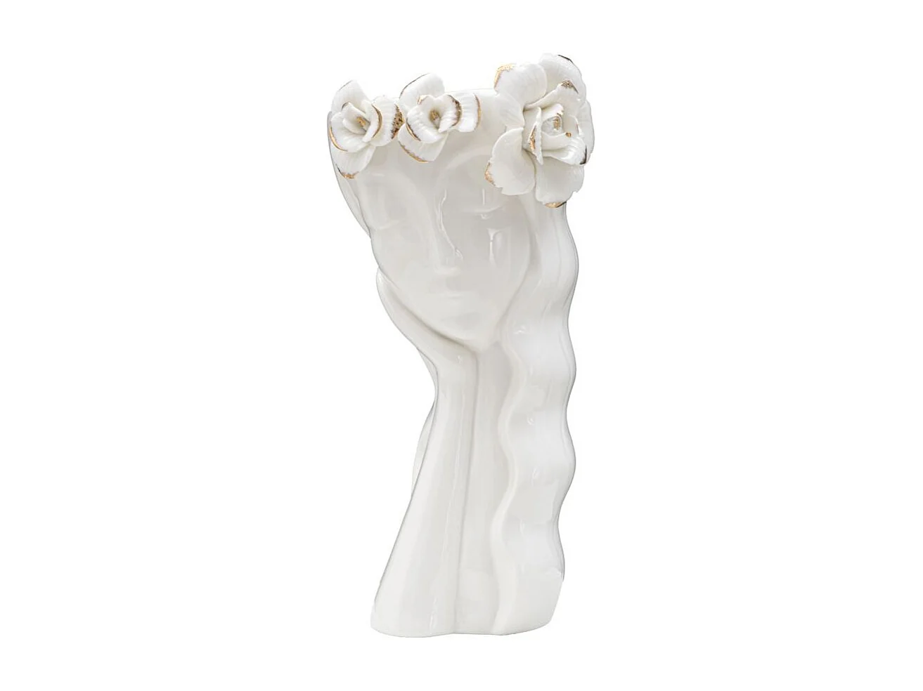 Witte porseleinen vaas 14,8x13x29 cm