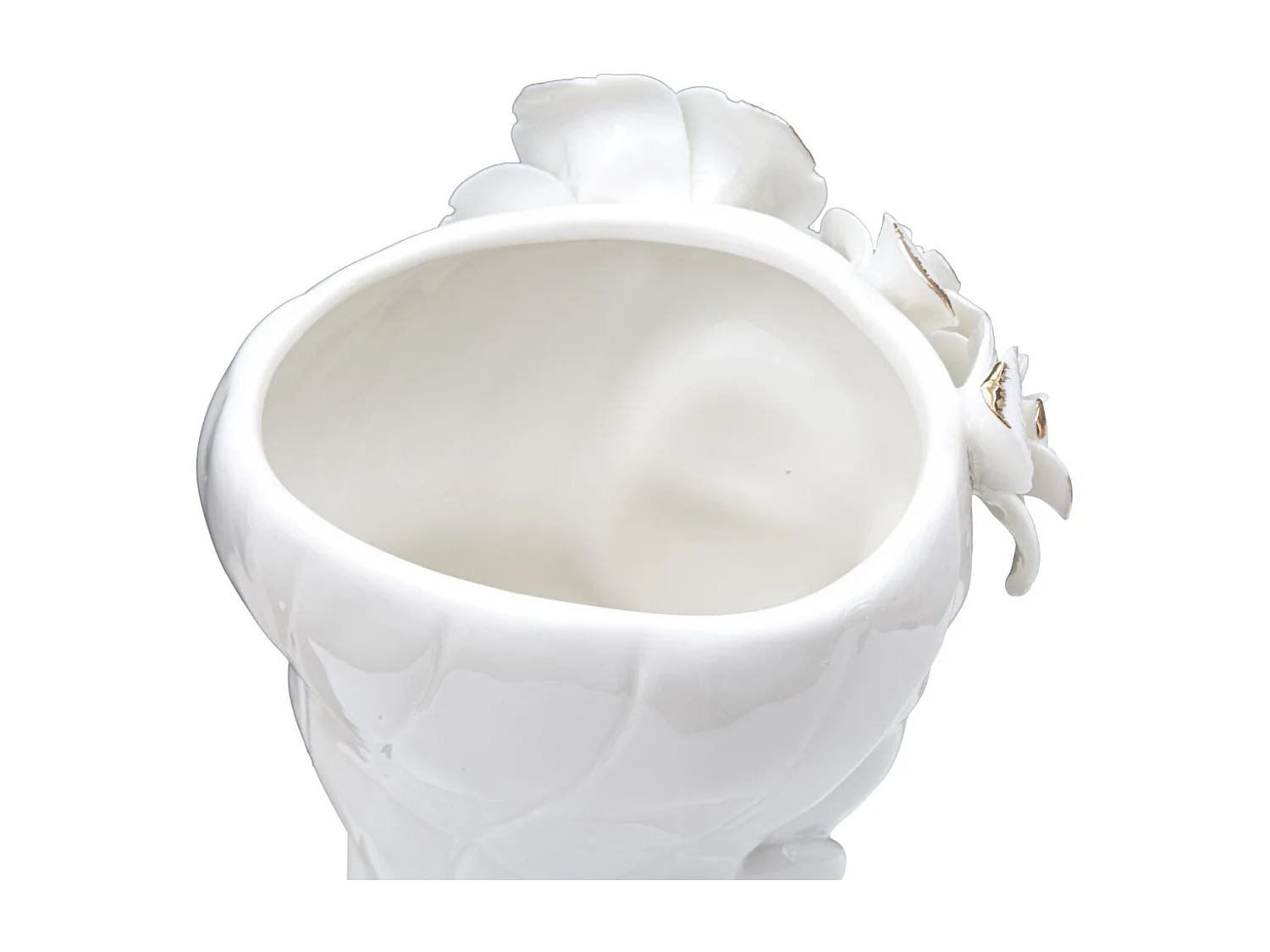 Witte porseleinen vaas 14,8x13x29 cm