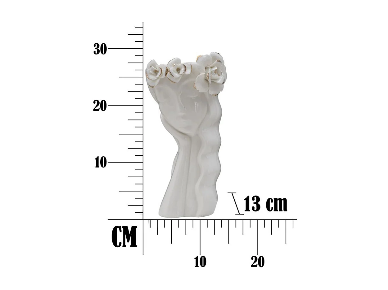 Witte porseleinen vaas 14,8x13x29 cm