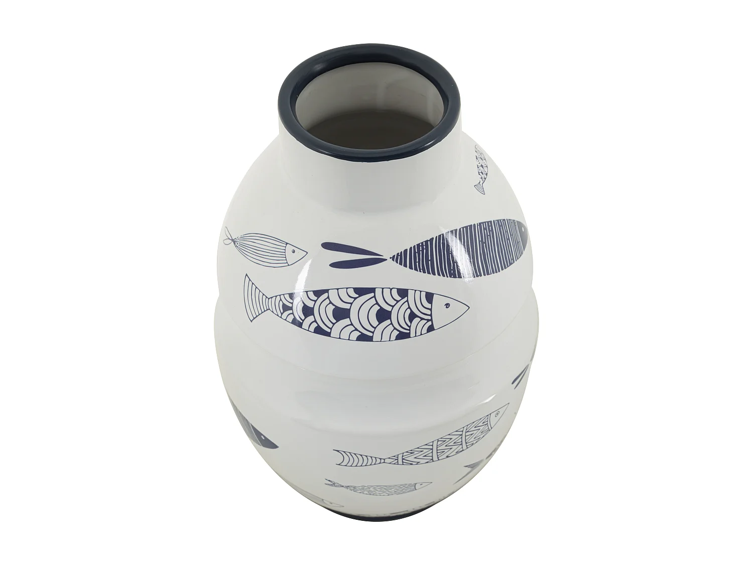 Vase Déco en Céramique "Poissons" 31cm Multicolore