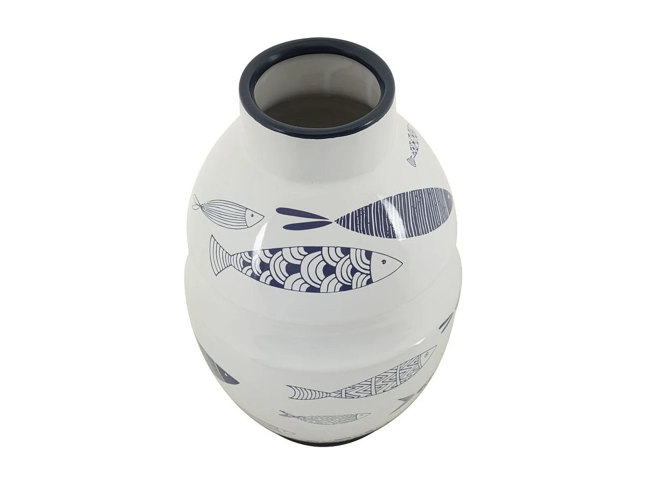 Vase Déco en Céramique "Poissons" 31cm Multicolore