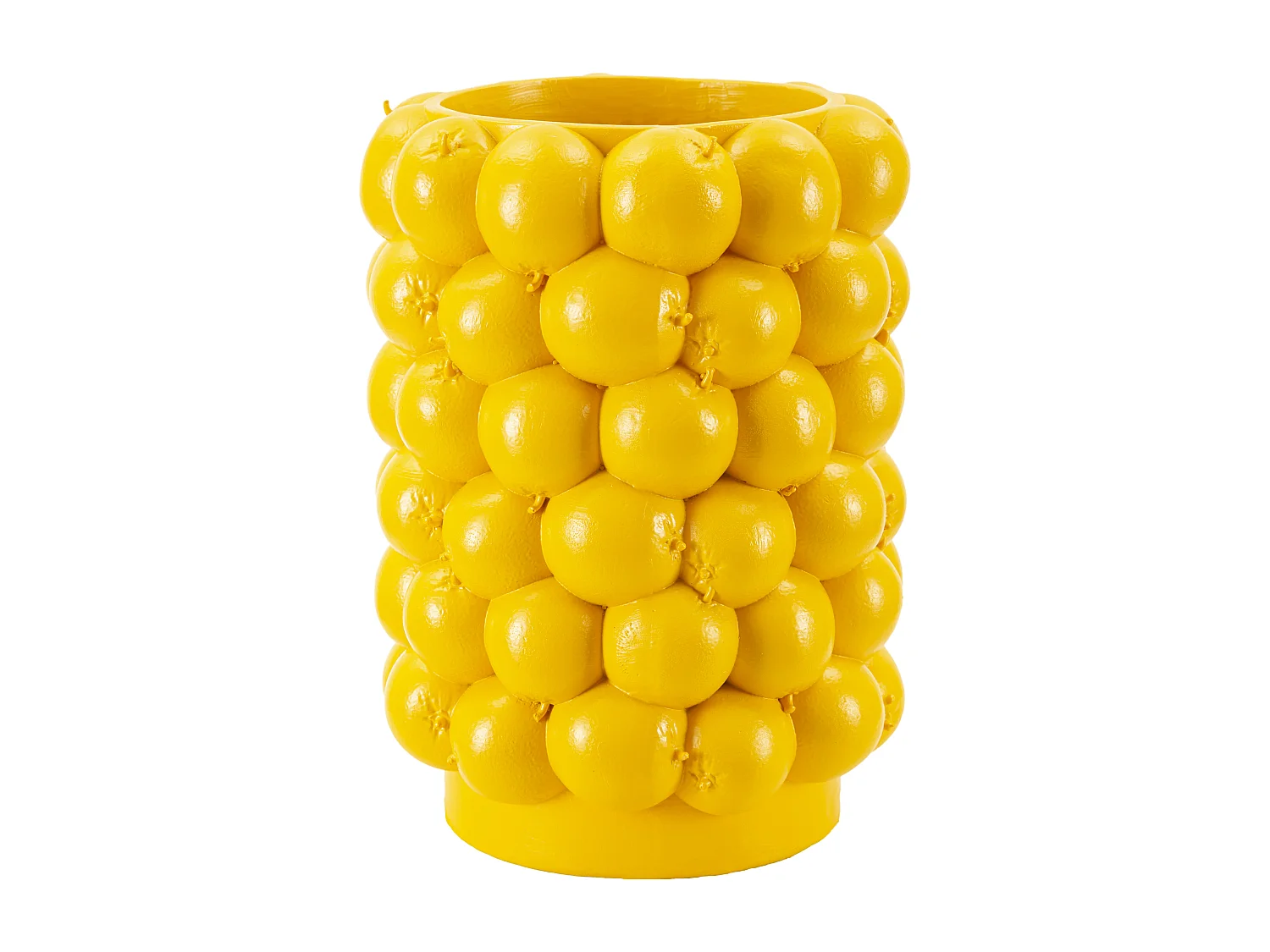 Vaso in resina giallo composto da limoni Ø cm 21x28