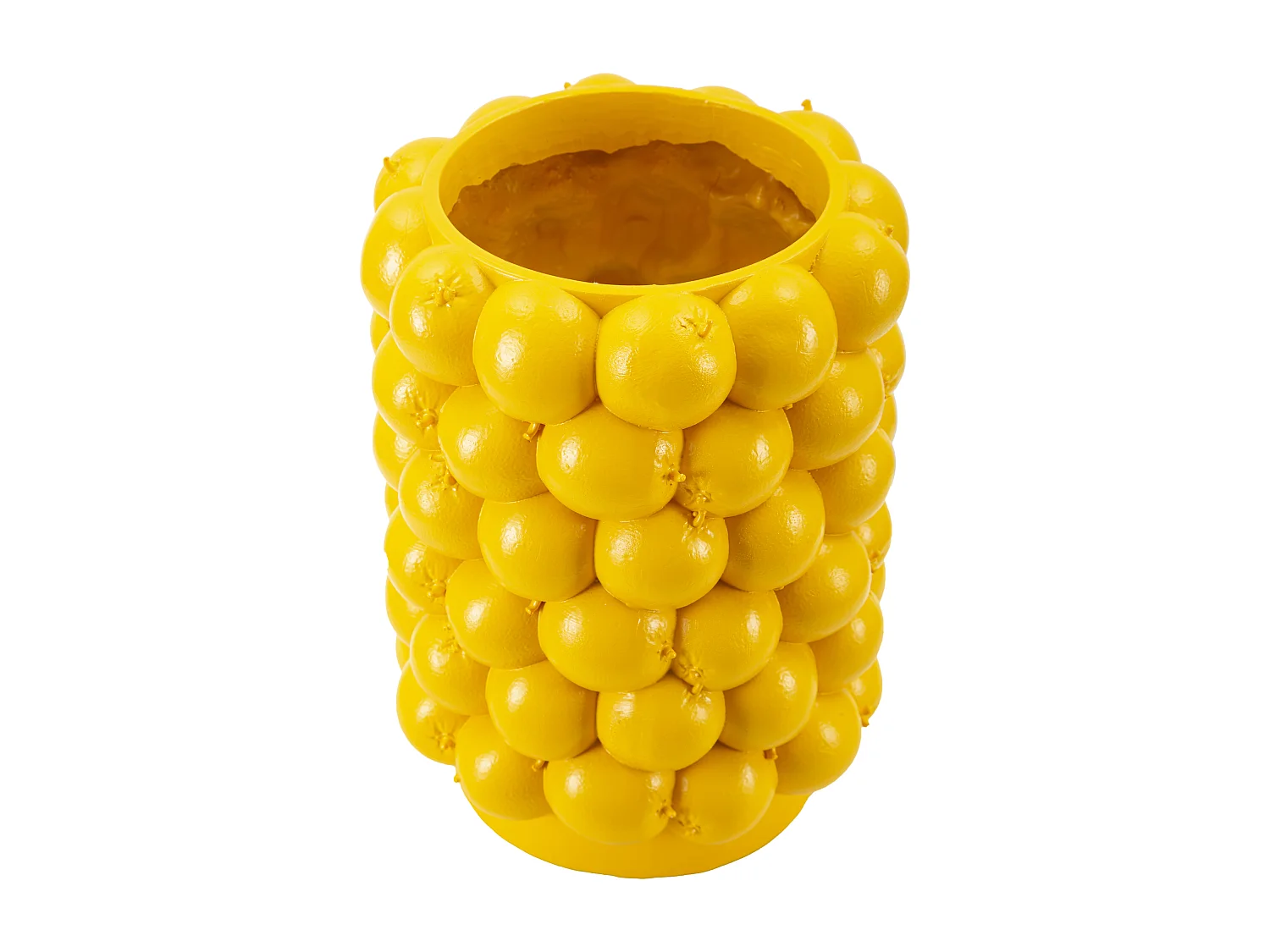 Vaso in resina giallo composto da limoni Ø cm 21x28