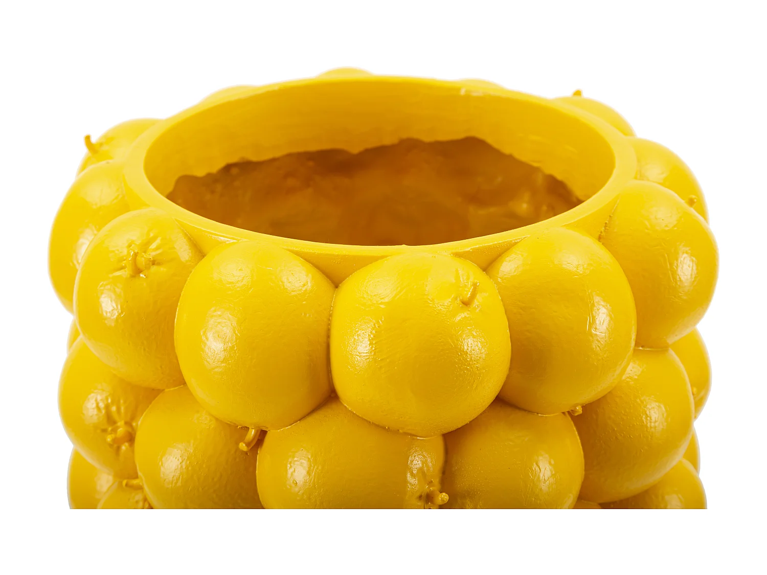 Vaso in resina giallo composto da limoni Ø cm 21x28