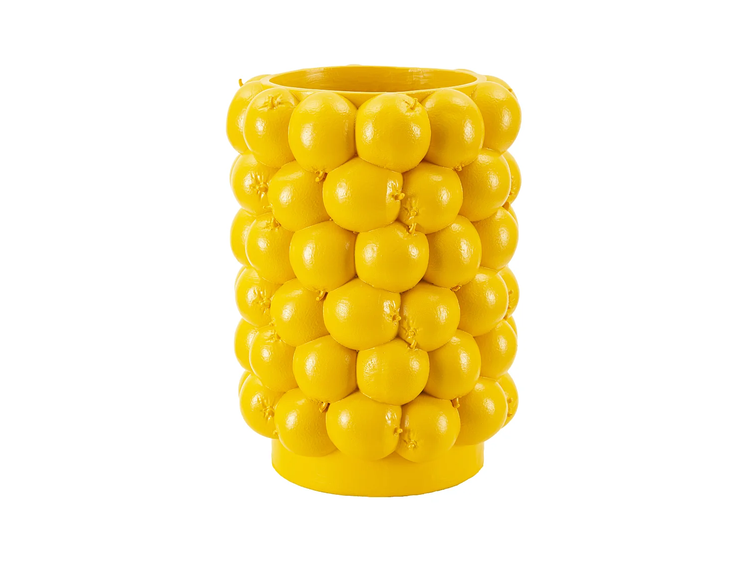 Vase en Résine Citron - Ø 21x28 cm - Vase Décoratif Jaune Original pour Maison, Cuisine ou Salon