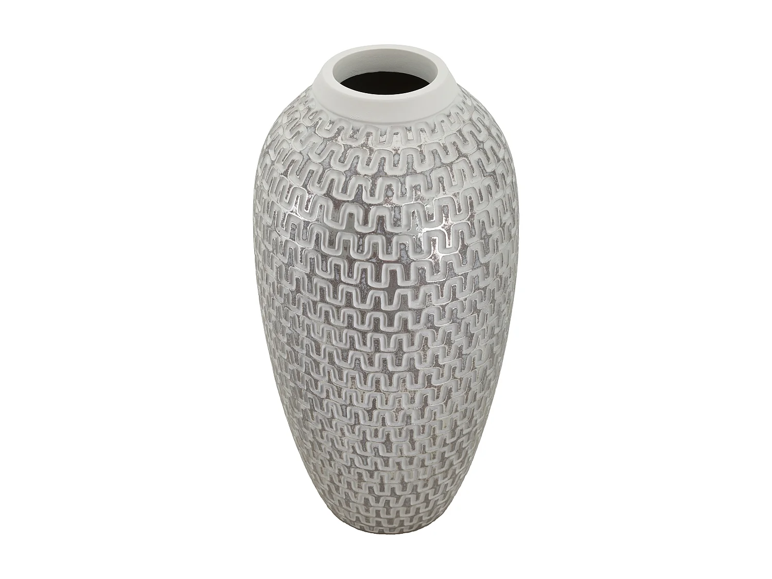 Vase Déco en Résine "Wave" 43cm Blanc