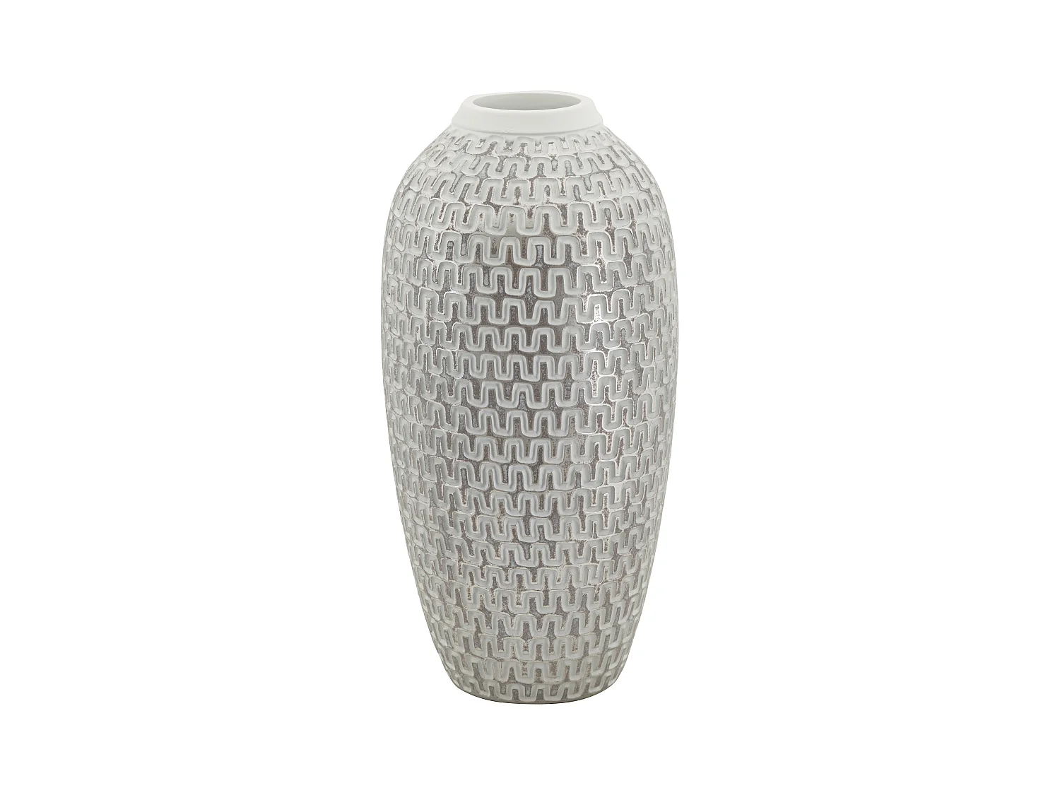 Vase Déco en Résine "Wave" 43cm Blanc