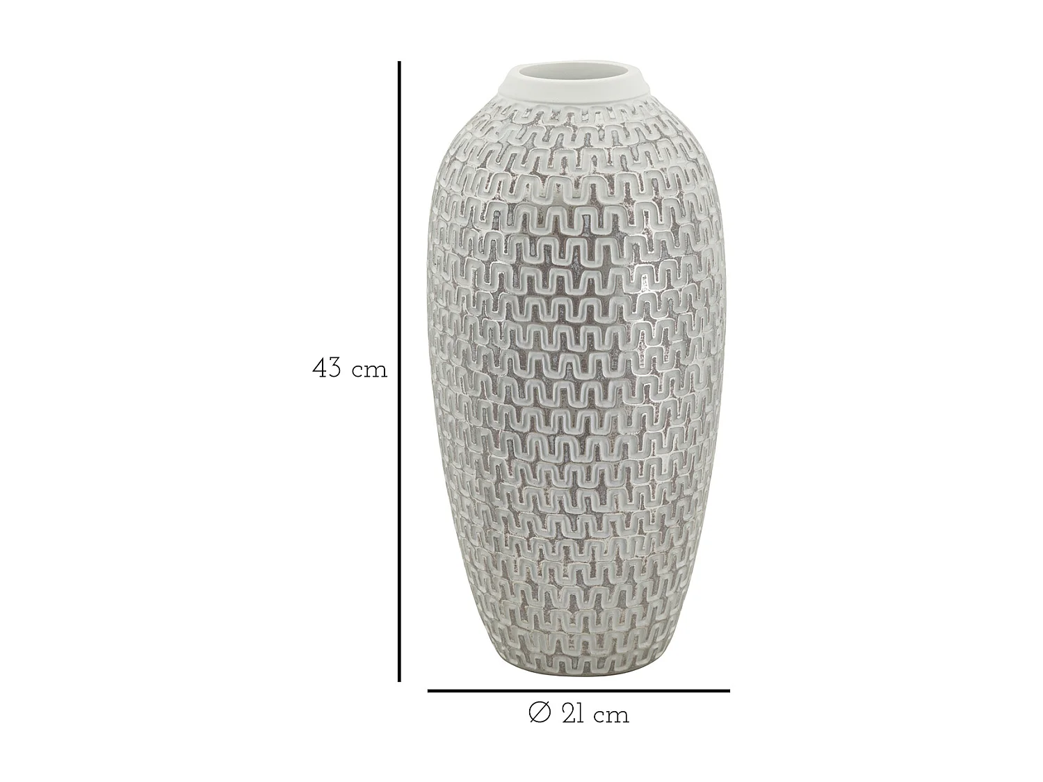 Vase Déco en Résine "Wave" 43cm Blanc