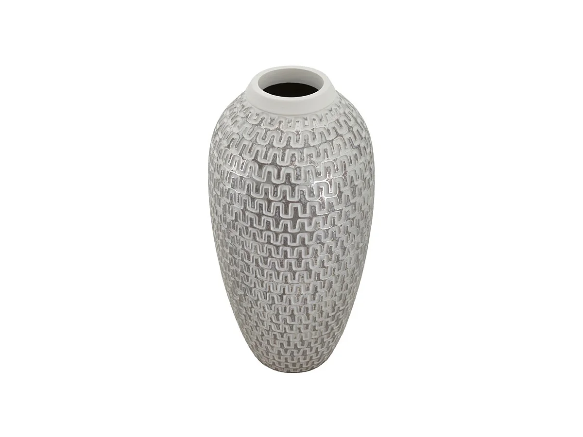Vase Déco en Résine "Wave" 43cm Blanc