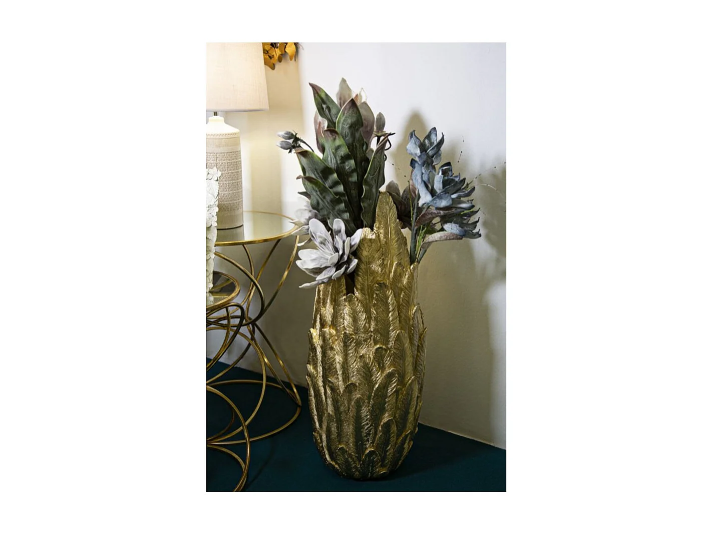 Vase Design Plumes "Feathers" 80cm Or
