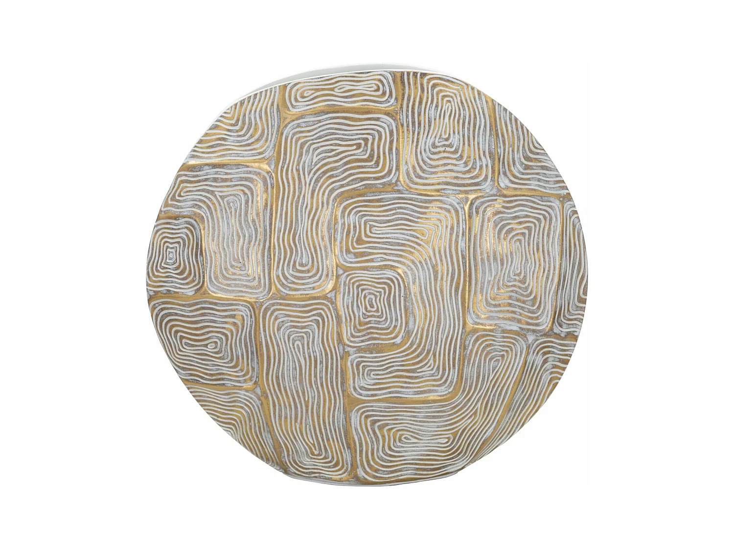 Vase en résine dorée aux lignes abstraites 36x11x34,5 cm