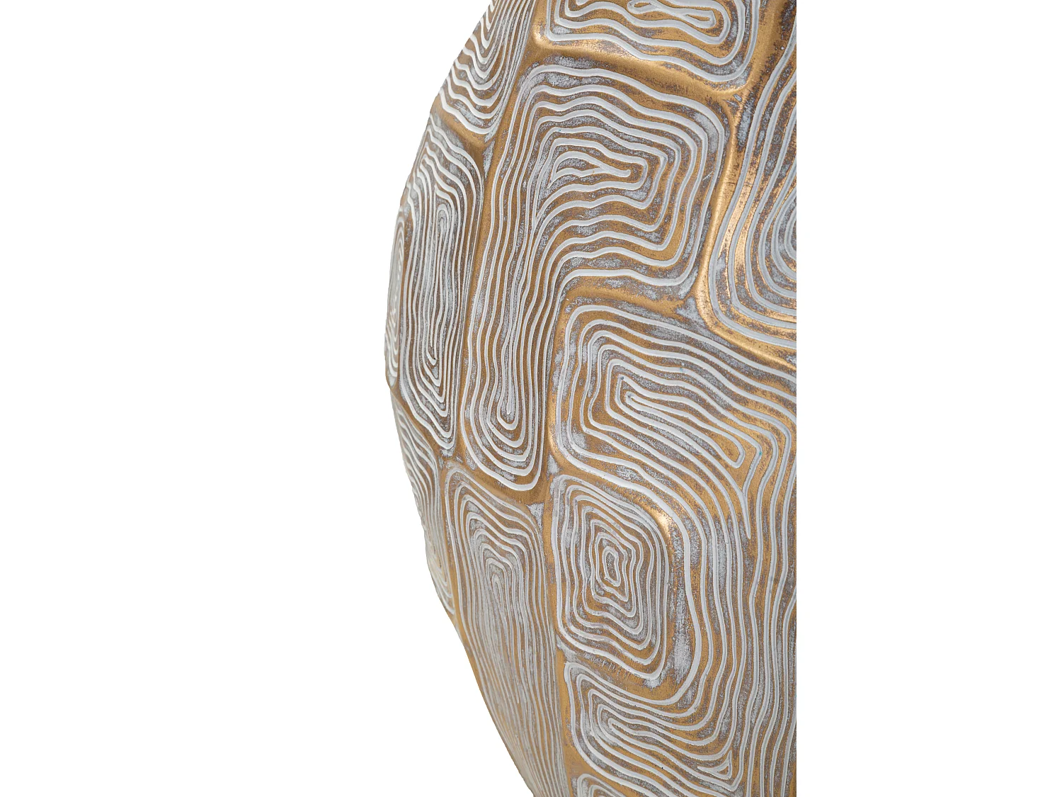 Vaso in resina dorato con linee astratte cm 36x11x34,5