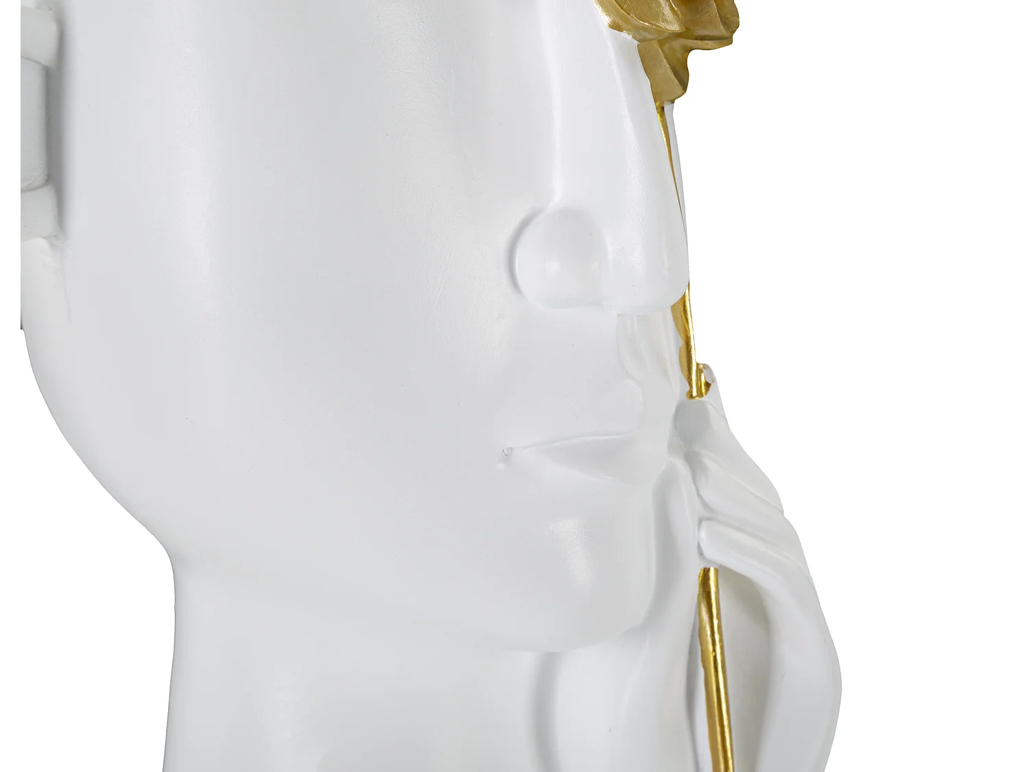 Vase Déco Visage en Résine "Fiore" 27cm Blanc