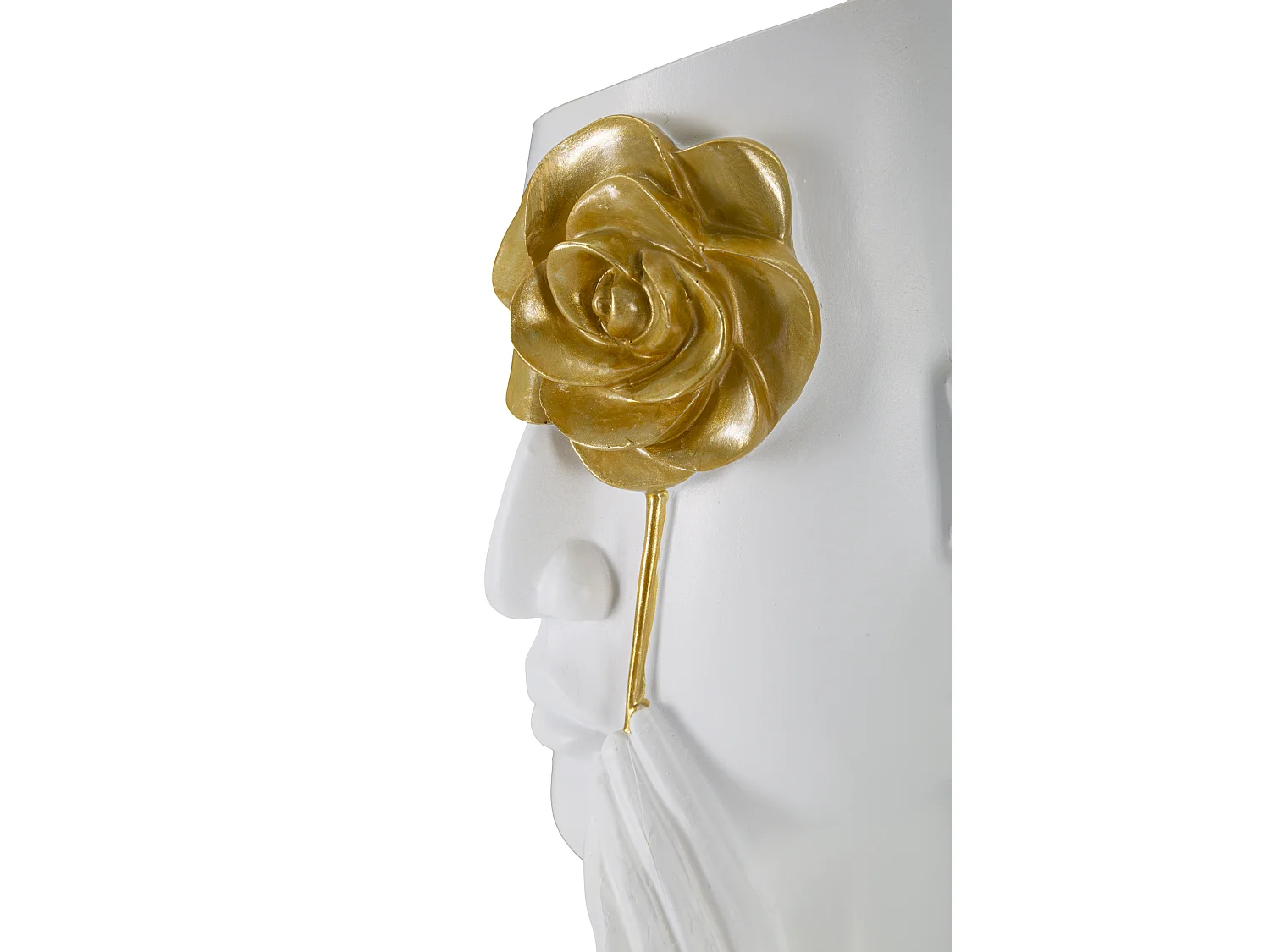 Vase Déco Visage en Résine "Fiore" 27cm Blanc